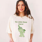Smiski Little Bloom Bearer T-Shirt, Graphic Tee, Kawaii Cartoon Shirt, Minimal Soft Style Tee