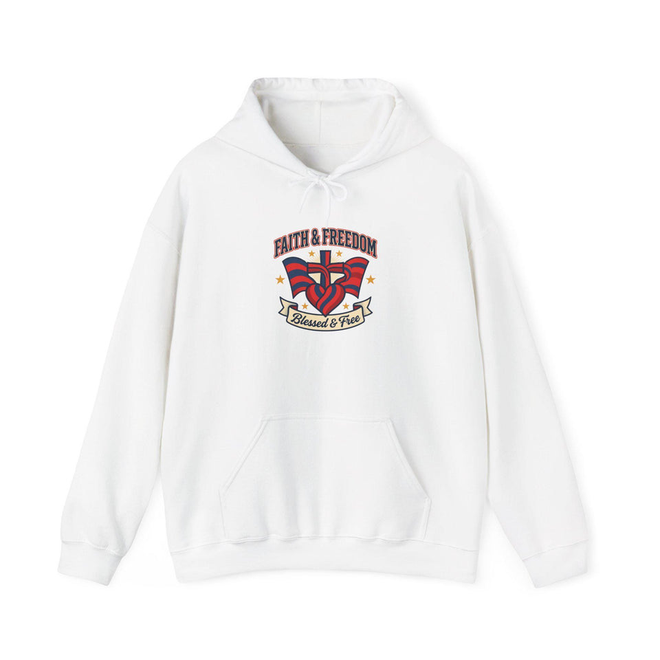 Faith & Freedom crest Hoodie | Patriotic, Faith-based July 4th vintage Americana