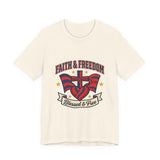 Faith & Freedom Patriotic T-Shirt | faith-based July 4th, vintage Americana