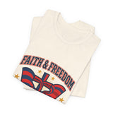 Faith & Freedom Patriotic T-Shirt | faith-based July 4th, vintage Americana