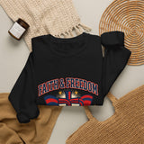 Faith & Freedom Crewneck Sweatshirt | Patriotic, Faith-Based July 4th Vintage Americana