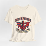 Faith & Freedom Patriotic T-Shirt | faith-based July 4th, vintage Americana