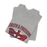 Faith & Freedom Patriotic T-Shirt | faith-based July 4th, vintage Americana
