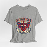Faith & Freedom Patriotic T-Shirt | faith-based July 4th, vintage Americana