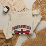 Faith & Freedom Crewneck Sweatshirt | Patriotic, Faith-Based July 4th Vintage Americana