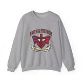 Faith & Freedom Crewneck Sweatshirt | Patriotic, Faith-Based July 4th Vintage Americana