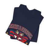 Faith & Freedom Patriotic T-Shirt | faith-based July 4th, vintage Americana
