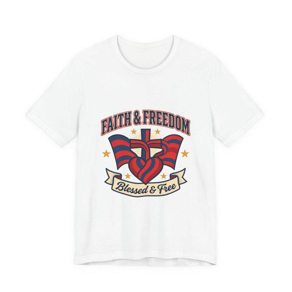 Faith & Freedom Patriotic T-Shirt | faith-based July 4th, vintage Americana
