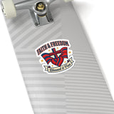 Faith & Freedom Kiss-Cut Sticker | Patriotic, Faith-Based July 4th Retro Americana