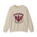 Faith & Freedom Crewneck Sweatshirt | Patriotic, Faith-Based July 4th Vintage Americana