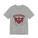 Faith & Freedom Patriotic T-Shirt | faith-based July 4th, vintage Americana