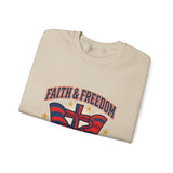 Faith & Freedom Crewneck Sweatshirt | Patriotic, Faith-Based July 4th Vintage Americana
