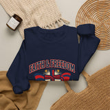 Faith & Freedom Crewneck Sweatshirt | Patriotic, Faith-Based July 4th Vintage Americana
